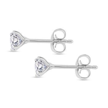 Moissanit Ohrringe, 925 Silber rhodiniert - 0,45 ct.