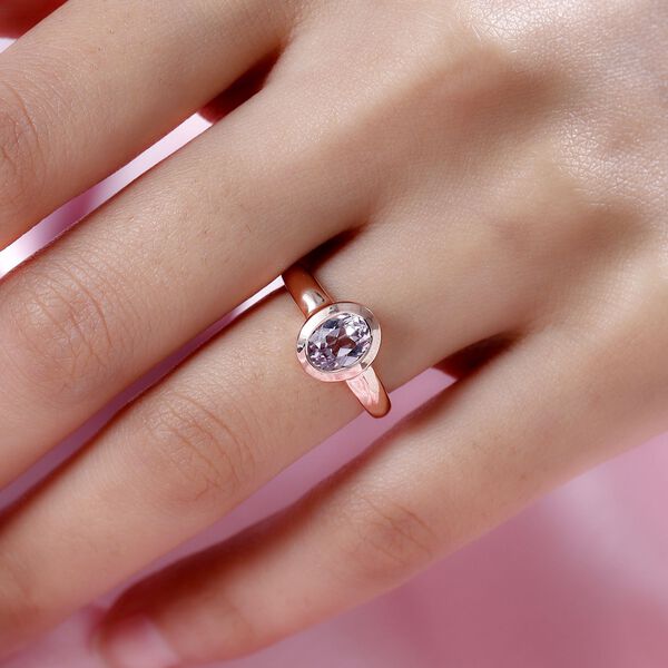 AA Martha Rocha Kunzit-Ring, 925 Silber Roségold Vermeil  ca. 1,69 ct image number 3