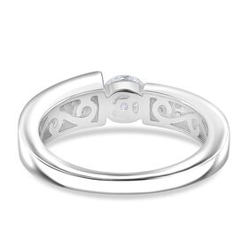 Moissanit Ring 925 Silber rhodiniert (Größe 18.00) ca. 0,70 ct