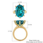 Capri Blau Triplet Quarz und Zirkon-Ring, 925 Silber vergoldet  ca. 14,01 ct image number 6