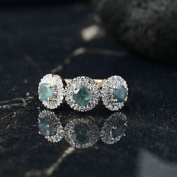 AAA Alexandrit, Lab Grown Diamant Ring 585 Gold (Gr&ouml;&szlig;e 17.00) ca. 1,20 ct