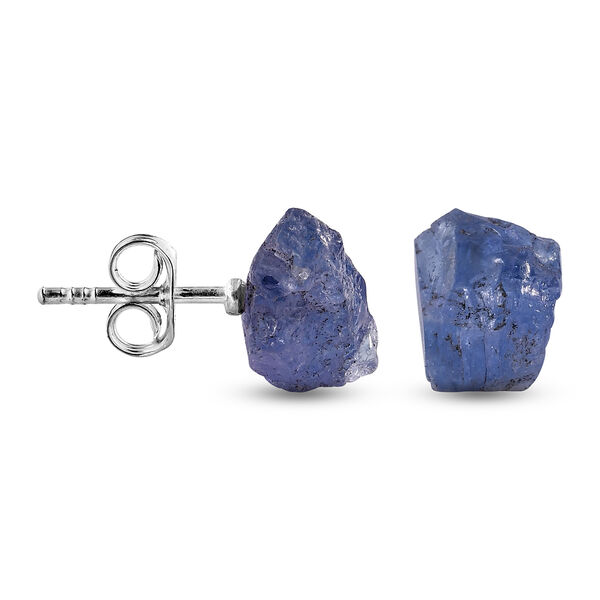 Handgearbeitete Tansanit Fancy-Schliff-Ohrstecker, 925 Silber platiniert ca. 7,44 ct image number 4