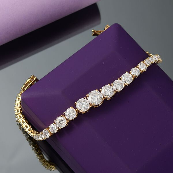 D&rsquo;Joy Moissanit 19cm Armband, 925 Silber 750 Gelbgold Vermeil - 13,58 ct. image number 2