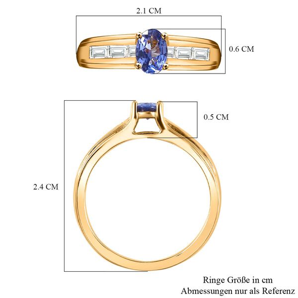 AA Tansanit und Zirkon Ring - 1,05 ct. image number 7