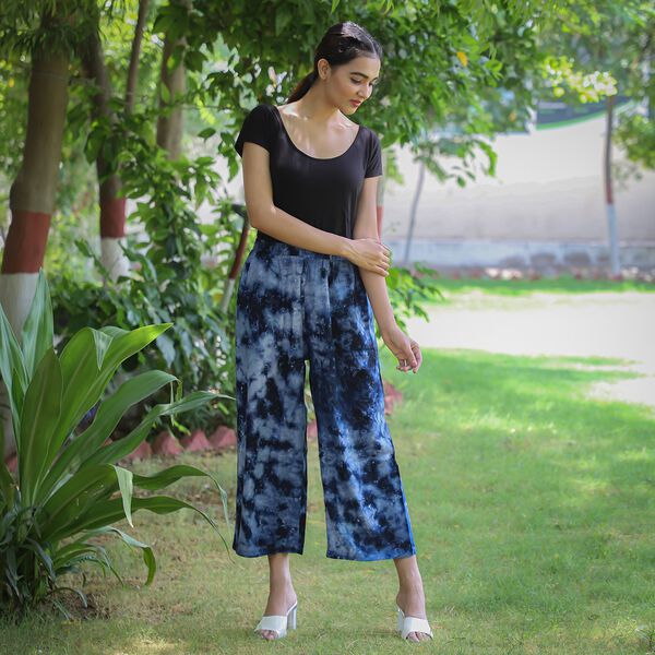 Palazzo Stil Comfort Hose, Gr&ouml;&szlig;e XXL, Blau image number 2