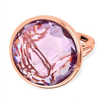 Rose De France Amethyst Ring 925 Silber Ros&eacute;gold Vermeil (Gr&ouml;&szlig;e 17.00) ca. 23.29 ct
