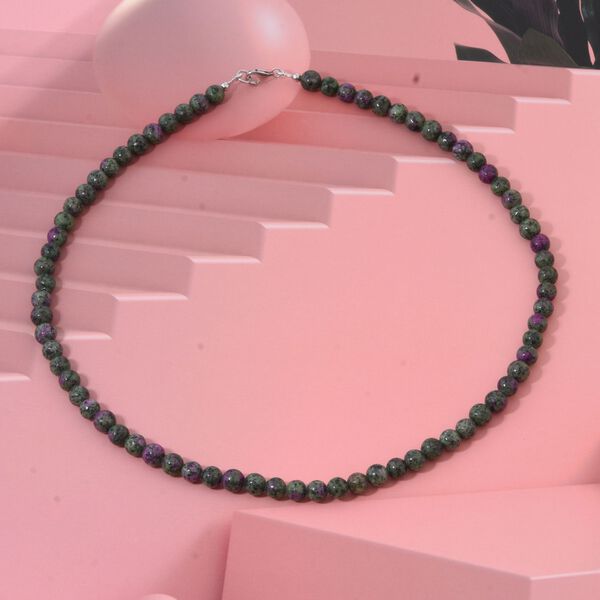 Rubin Zoisit Halskette, 45 cm - 117,25 ct. image number 1