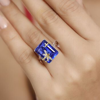 GP Trionfo Kollektion- Tansanit-Farbe Quarz, Citrin, Zirkon und Kanchanaburi blauer Saphir-Ring - 12,49 ct.