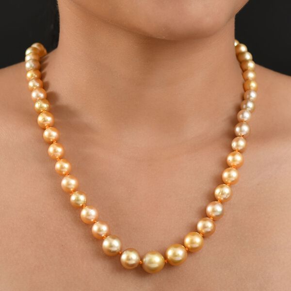 AAAA goldene S&uuml;dseeperle 50cm Halskette in 750 Gold image number 3