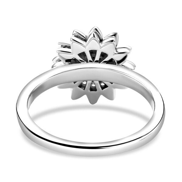 Wei&szlig;er Zirkonia Cluster-Ring, 925 Silber rhodiniert  ca. 0,65 ct image number 5