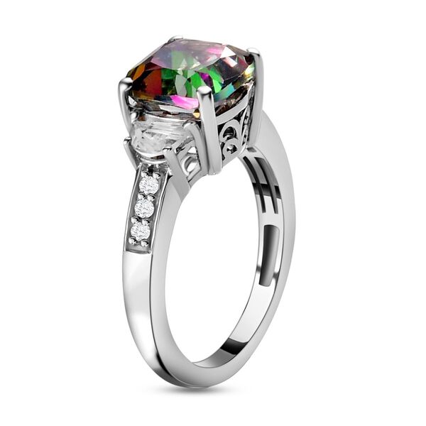 Nordlicht Mystik Topas und wei&szlig;er Topas-Ring, 925 Silber platiniert (Gr&ouml;&szlig;e 17.00) ca. 4.37 ct image number 5