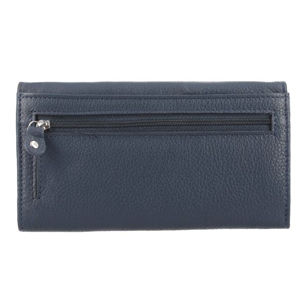 Moderne Geldb&ouml;rse aus 100% echtem Leder, Marineblau image number 5