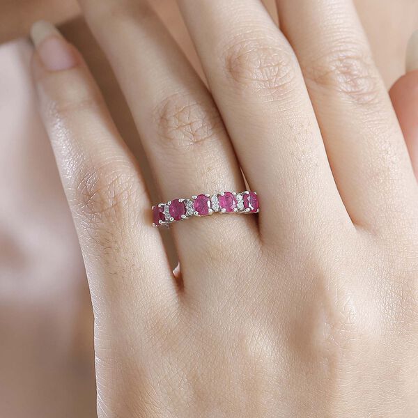 Afrikanischer Rubin und Zirkon Ring - 1,42 ct. image number 3