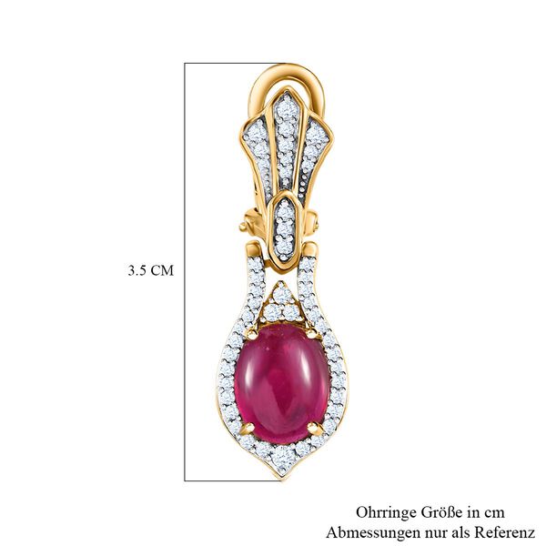 Afrikanische Rubin  und Zirkon-Ohrringe - 8,47 ct. image number 6