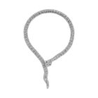 Schwarzer Kristall, Weißer Kristall Halskette ca. 45 cm Reines Messing