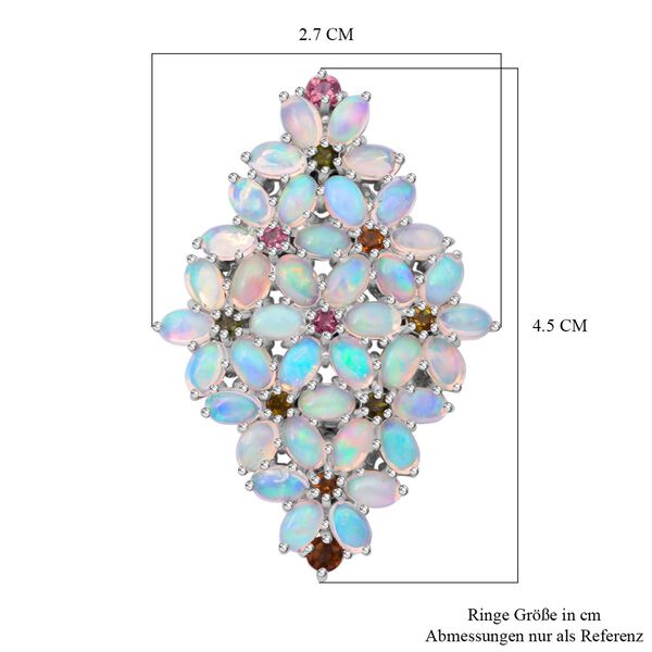 AA Natürlicher, äthiopischer Welo Opal und Multi-Turmalin-Ring - 6,97 ct. image number 6