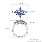 AAA Tansanit Cluster floraler Ring - 1,33 ct. image number 6