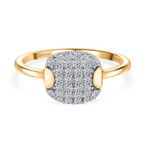 Lab Grown Diamant SI Ring 925 Silber 750 Gelbgold Vermeil (Größe 18.00) ca. 0,51 ct image number 0