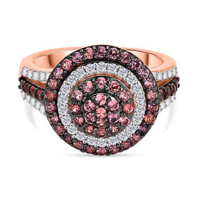 D'Joy AA Padparadscha Saphir und Zirkon Ring - 1,58 ct.