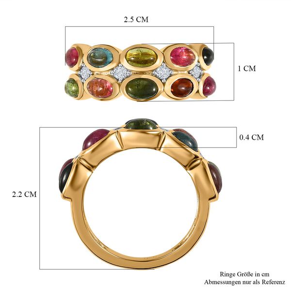 Nat&uuml;rlicher, mehrfarbiger Turmalin und Zirkon-Ring - 2,84 ct. image number 6