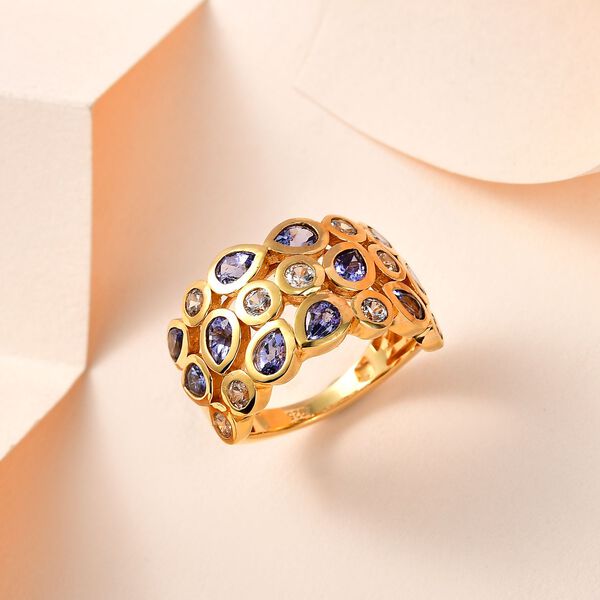 Tansanit und Zirkon Ring - 2,96 ct. image number 2