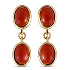 Koralle Ohrringe 925 Silber vergoldet ca. 3,64 ct