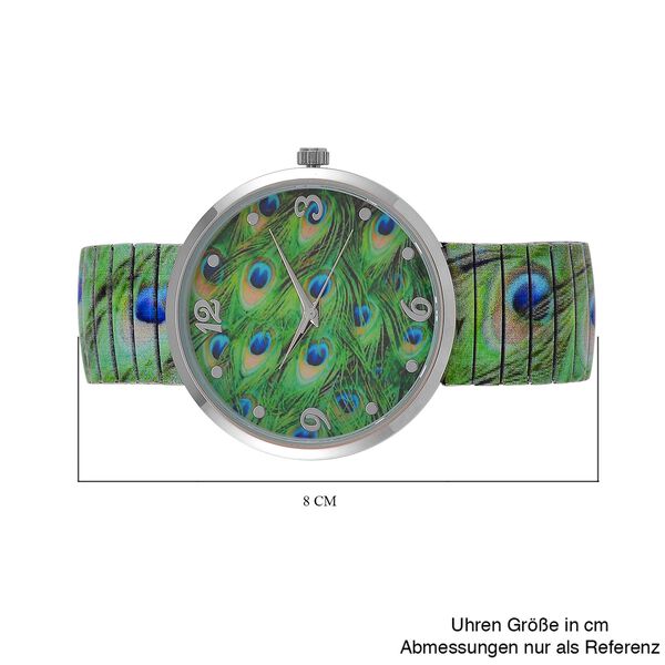 STRADA - Japanisches Uhrwerk, Flexible Uhr, Pfau image number 7