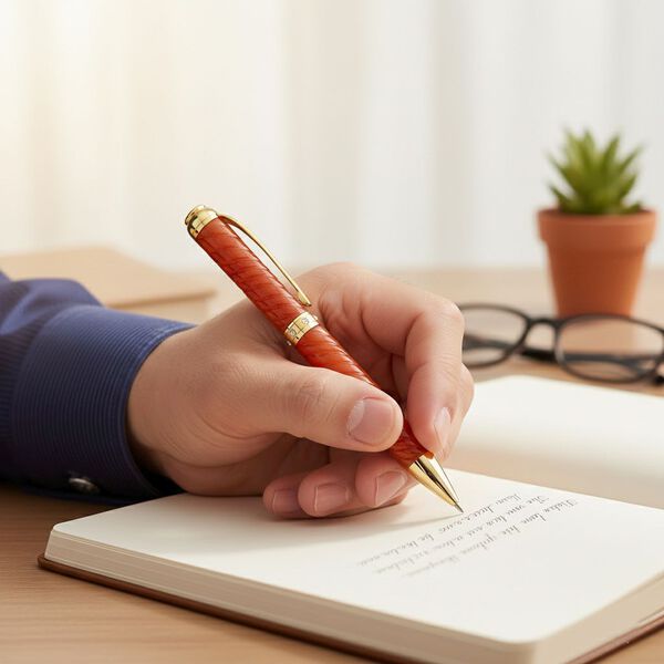 Roter Jadeit Kugelschreiber im gedrehten Design, mit wei&szlig;em Kristall und rhodiniertem Legierungsmetall, 13,4 cm image number 2