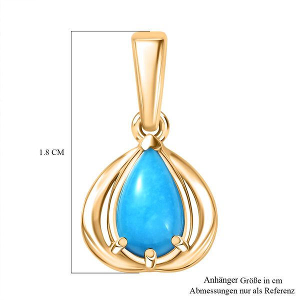 D'Joy AA Sleeping Beauty Türkis Anhänger 925 Silber 750 Gelb Vergoldet ca. 0.83 ct image number 6