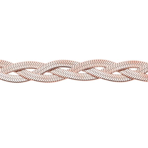 Geflochtene Halskette und Armband, Edelstahl roséfarben image number 6