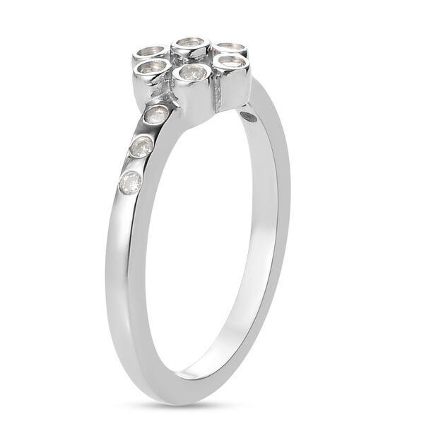 Wei&szlig;er Diamant P Ring 925 Silber Platin-&Uuml;berlagerung ca. 0,16 ct. image number 5