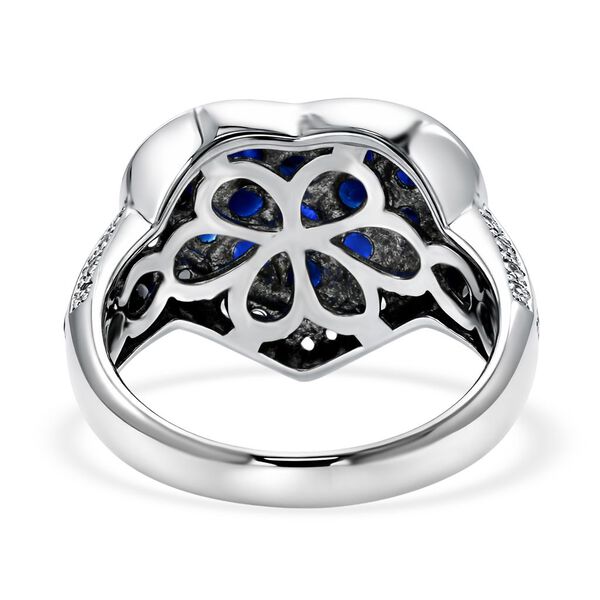 D'Joy Ceylon-Saphir, Wei&szlig;er Zirkon Ring 925 Silber rhodiniert (Gr&ouml;&szlig;e 19.00) ca. 2,74 ct image number 4