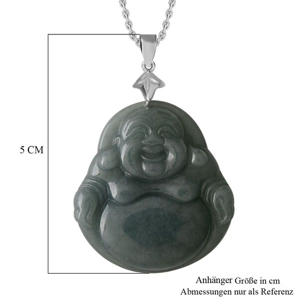 Natürlicher Olmek Jadeit Anhänger mit Kette, 925 Silber rhodiniert ca. 58.90 ct image number 5