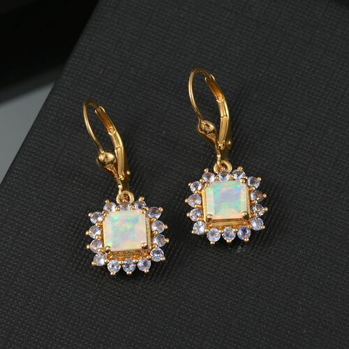 Opal Radiance - D joy Natürlicher, äthiopischer Welo Opal, Tansanit Starlit Ohrringe 925 Silber 750 Gelbgold Vermeil ca. 2.27 ct image number 1