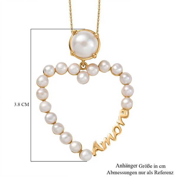 GP Amore Kollektion - S&uuml;&szlig;wasserperle und blauer Saphir Anh&auml;nger mit 45cm Kette image number 6