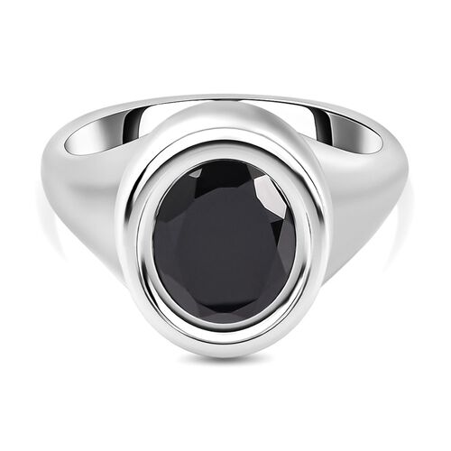 Schwarzer Spinell Ring, platiniert, ca. 3.00 ct image number 0