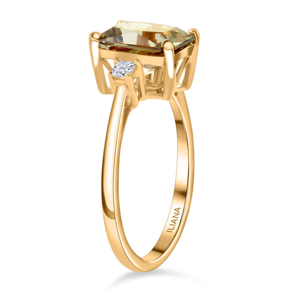 ILIANA AAA Turkizit und Diamant-Ring, SI G-H, 750 Gelbgold  ca. 2,60 ct image number 4