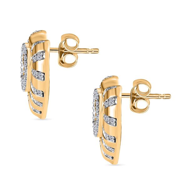 LUXURIANT SI Labor Diamant Ohrringe, 925 Silber mit 750 Gelbgold Vermeil - 0,50 ct. image number 3