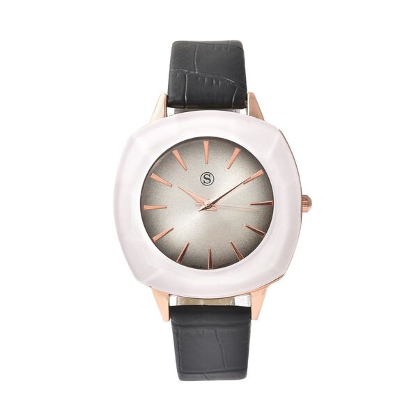 Strada - wasserdichte Uhr, Schwarz und Ros&eacute;gold