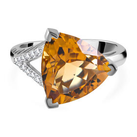 Citrin und Zirkon Ring - 5,82 ct.