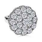 Weißer Kristall Ring, Edelstahl (Größe 16.00)