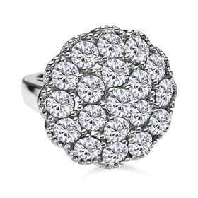 Weißer Kristall Ring, Edelstahl (Größe 16.00)