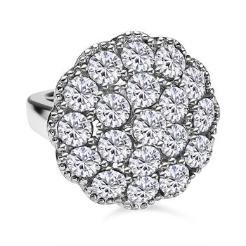 Wei&szlig;er Kristall Ring, Edelstahl (Gr&ouml;&szlig;e 16.00)