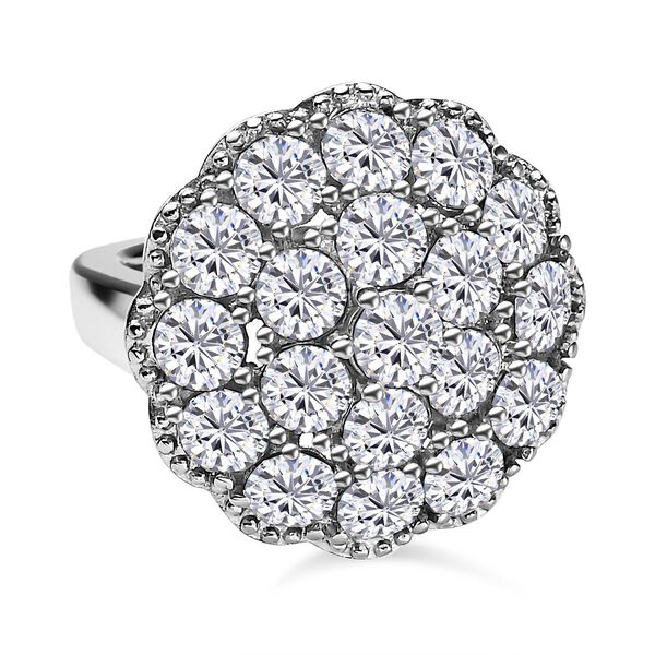 Wei&szlig;er Kristall Ring, Edelstahl (Gr&ouml;&szlig;e 16.00)