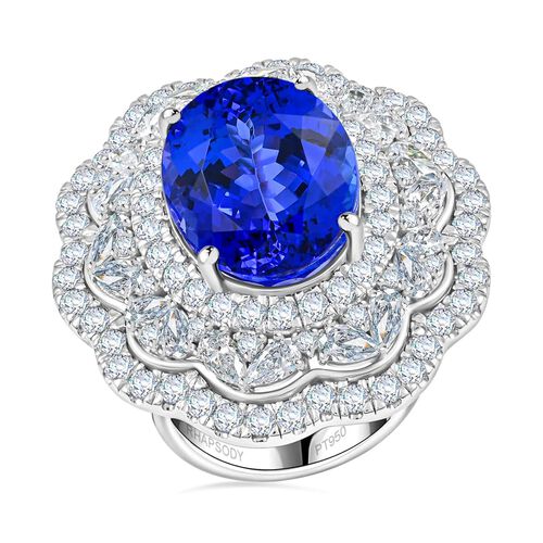 Chairman's Vault Collection - zertifiziert und geprüft RHAPSODY AAAA Tansanit und VS-EF Diamant Ring in 950 Platin - 20,10 ct. image number 0