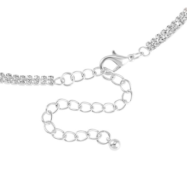 2er Set - Blauer Kristall Halskette und Ohrhänger Schmuckset image number 4