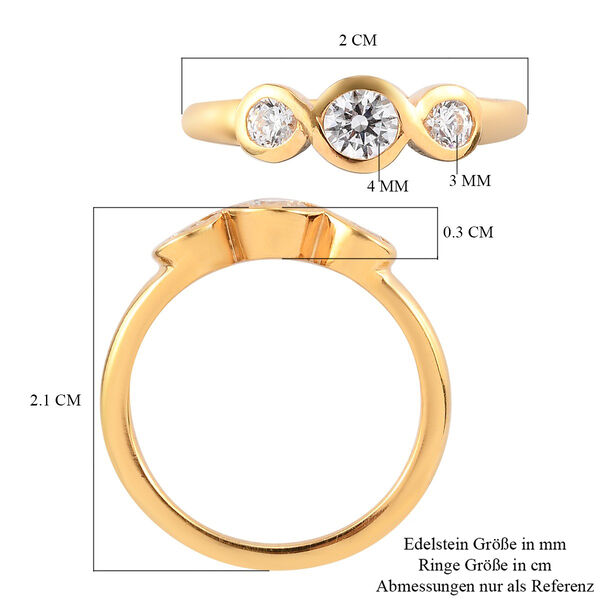 LUSTRO STELLA Hergestellt mit ZIRKONIA Ring 585 Vergoldet (Gr&ouml;&szlig;e 16.00) ca. 0,85 ct image number 6