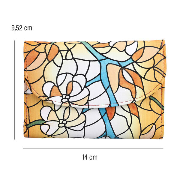 SUKRITI - Geldb&ouml;rse aus Echtleder mit Blumenmuster, Gelb image number 11