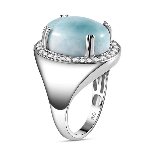 AA Larimar und Zirkon Ring - 10,40 ct. image number 5