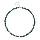 Grüne Tigerauge Halskette ca. 45 cm, 925 Silber rhodiniert, ca. 185.00 ct